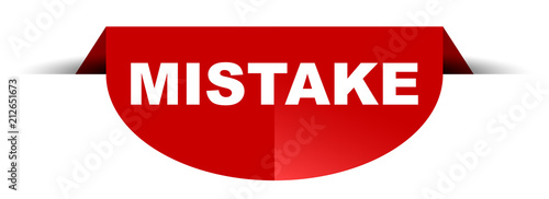red vector round banner mistake