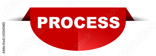 red vector round banner process