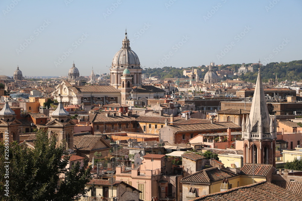 Above the rooftops of Rome, Italy