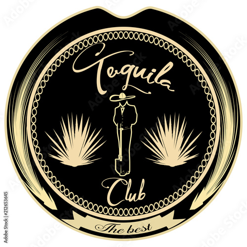 Tequila lovers club badge emblem vector template