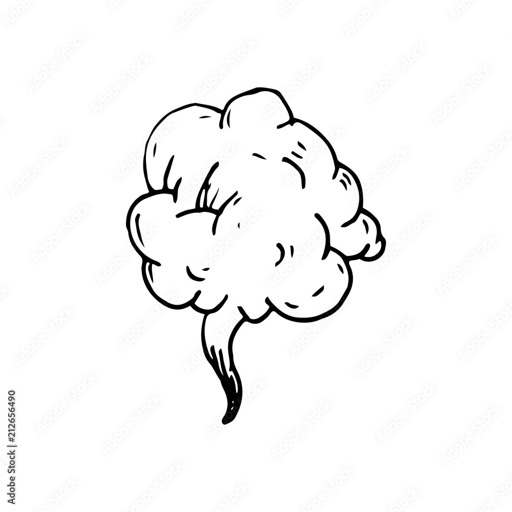 Handdrawn smoke cloud doodle icon. Hand drawn black sketch. Sign cartoon  symbol. Decoration element. White background. Isolated. Flat design. Vector  illustration Stock Vector | Adobe Stock
