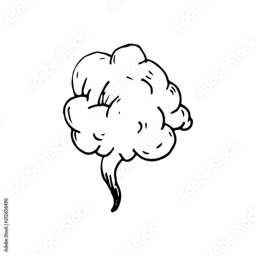Handdrawn smoke cloud doodle icon. Hand drawn black sketch. Sign cartoon  symbol. Decoration element. White background. Isolated. Flat design. Vector  illustration Stock Vector | Adobe Stock