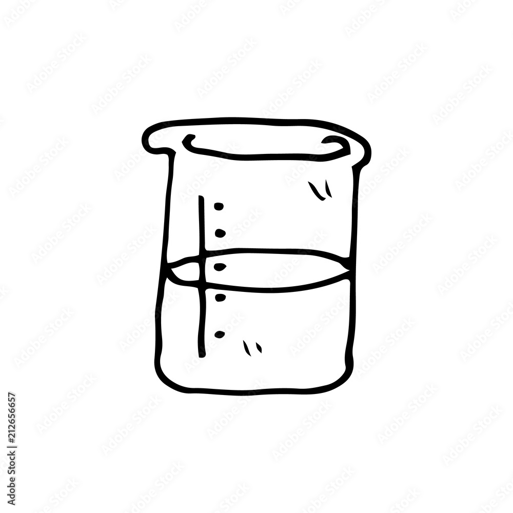 Sketch of a chemical laboratory object. Pharmaceutical flasks, beakers and  test tubes 13376806 Vector Art at Vecteezy