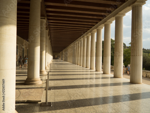 Athens ,Greece -September 8,2016.Stoa of Attalos in the ancient Agora ,Plaka Athens Greece