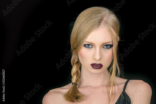 Slika na platnu Makeup look and skincare of sensual girl