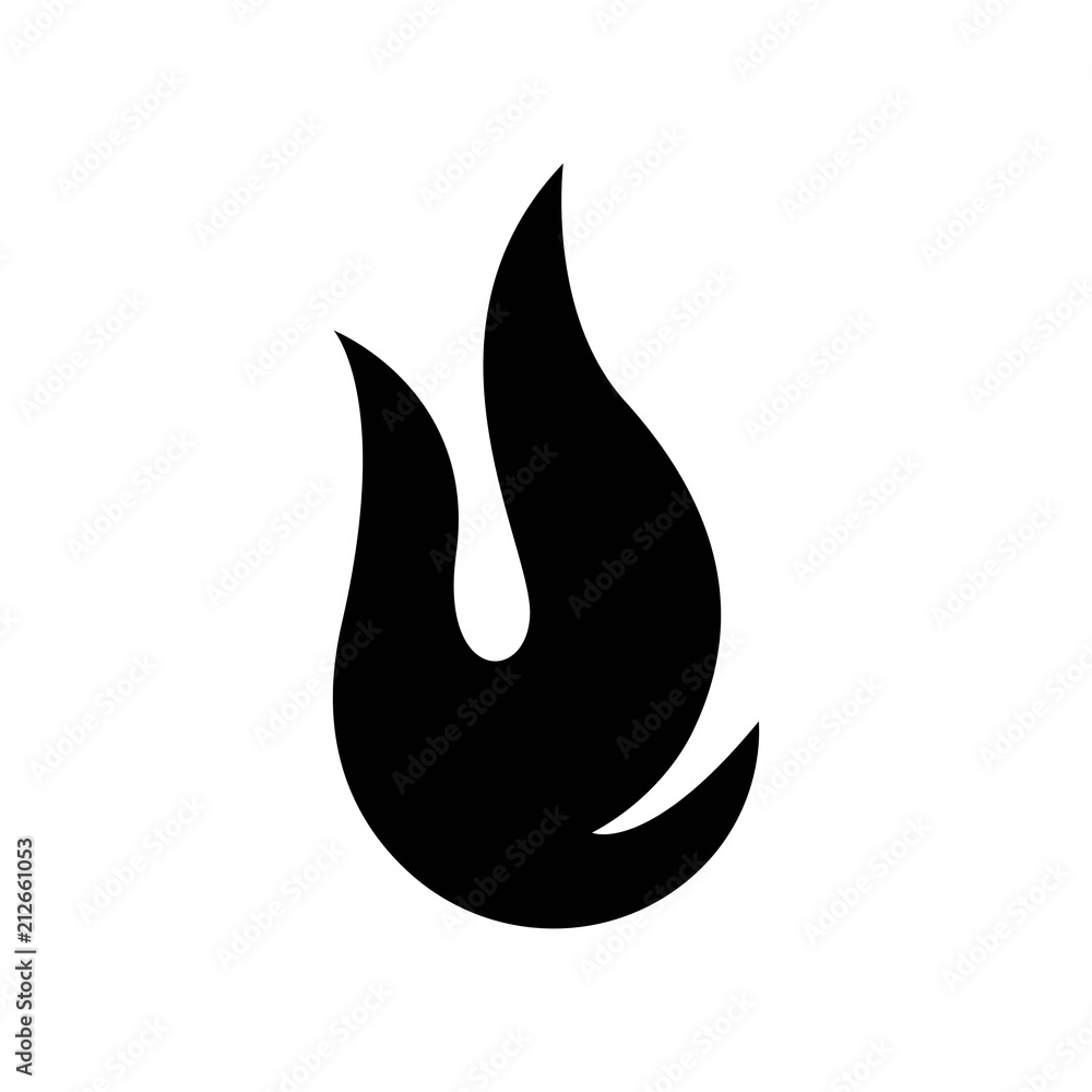 the fire is lit with a black icon. isolated the fire is lit with a black icon. isolated