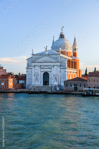 View at lagoon and San Giorgio Maggiore church in Venice  Italy