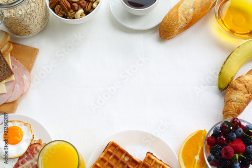 Healthy breakfast background Fototapeta