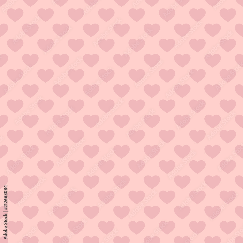Hearts seamless pattern. Valentines day background. Vector romantic pink texture