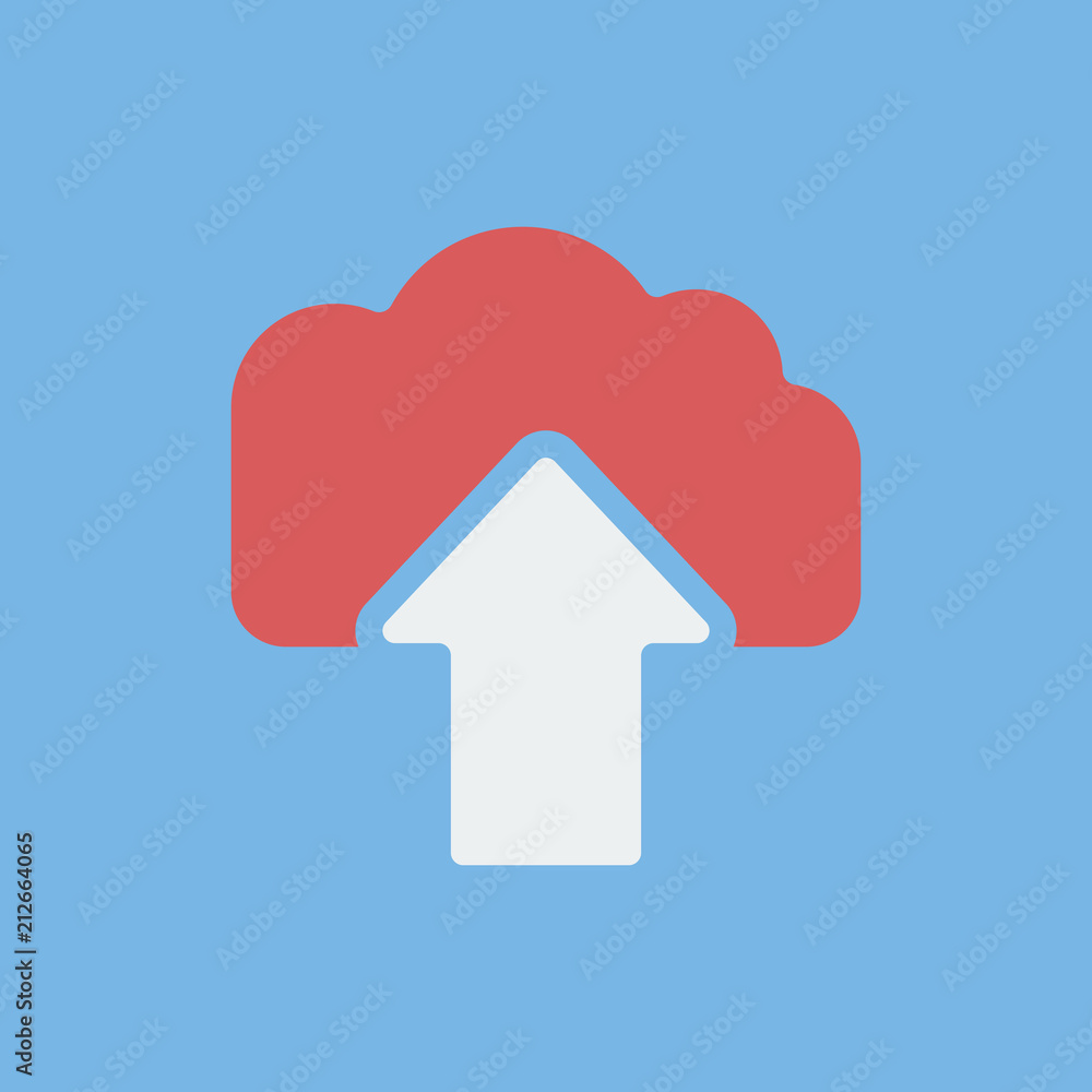 Upload on cloud icon. Vector image. Upload on cloud icon. Vector image.