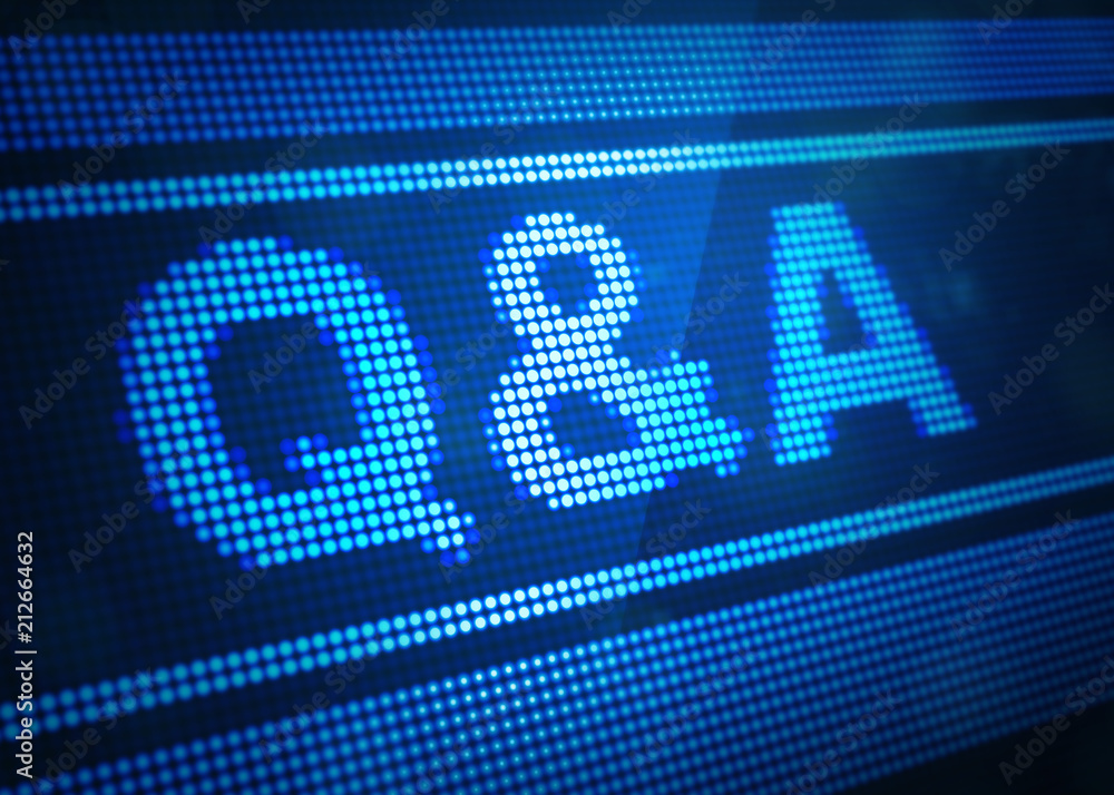 q and a digital screen 3d illustration q and a digital screen 3d illustration