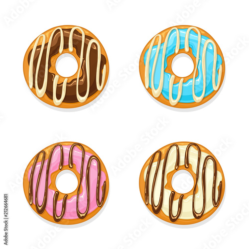 Set of glazed donuts