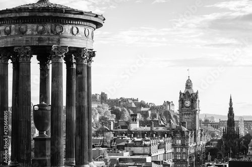 Black and White View over Edinburgh City