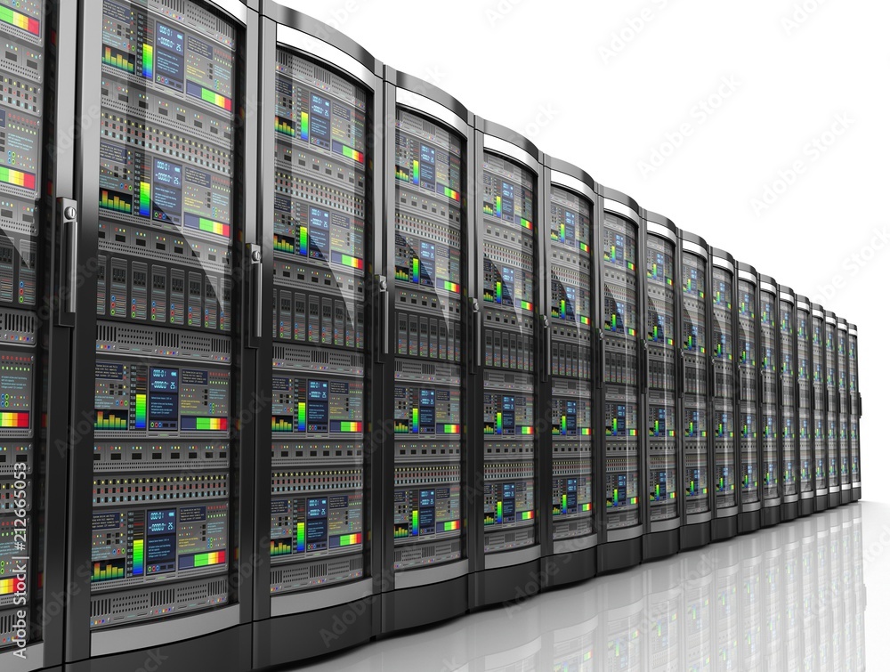 Obraz premium network workstation server 3d illustration