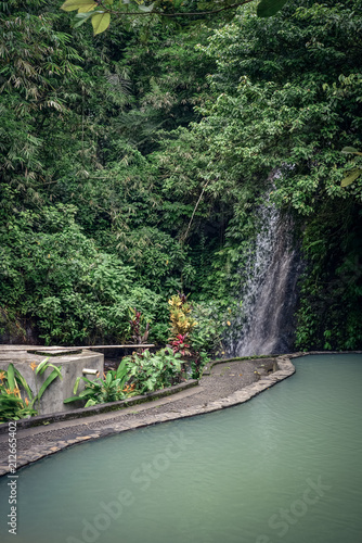 Small waterfall near hot springs.