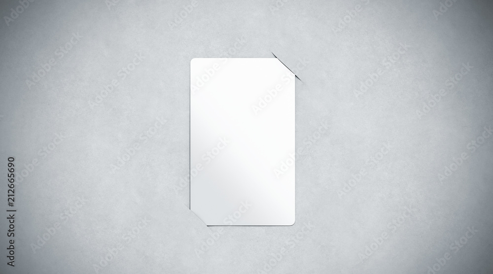 Blank white paper card holder mock up top view, 3d rendering. Empty plastic card inside paper sheet mockup. Customer loyal booklet template Blank white paper card holder mock up top view, 3d rendering. Empty plastic card inside paper sheet mockup. Customer loyal booklet template