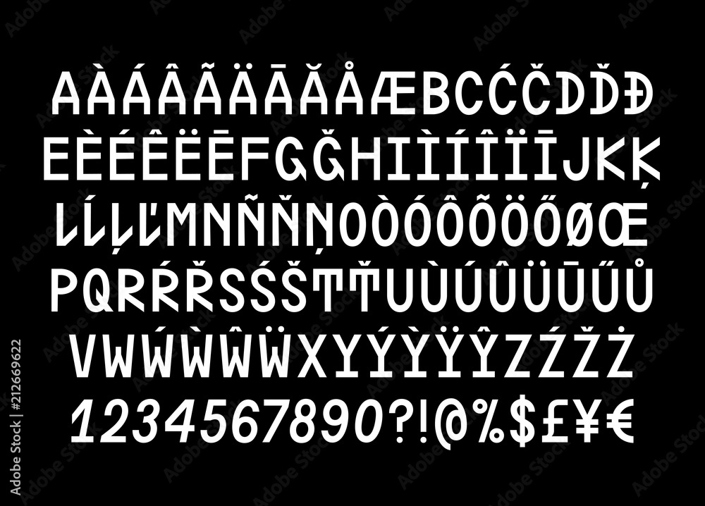 Monospaced fancy weird sans serif playful font, uppercase letters, symbols, numerals and punctuation, display typeface with two styles for posters, prints, invitations, identity design, children books Monospaced fancy weird sans serif playful font, uppercase letters, symbols, numerals and punctuation, display typeface with two styles for posters, prints, invitations, identity design, children books
