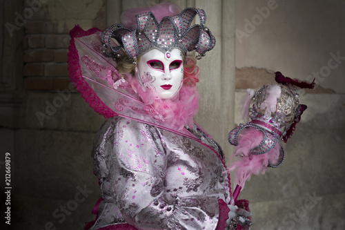 Venice carneval mask rose and silver