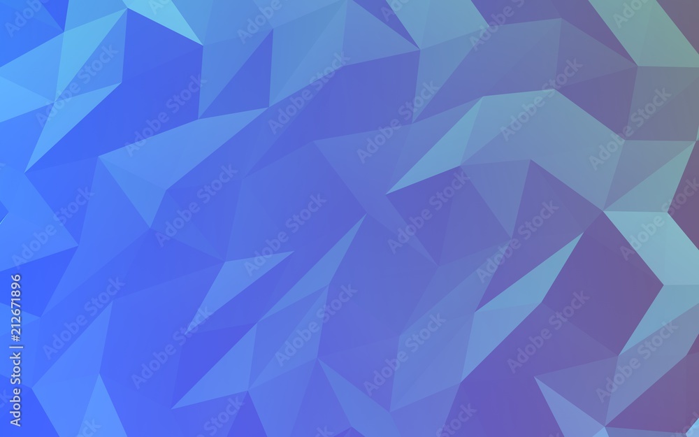 Fototapeta premium Abstract triangle geometrical blue background. Geometric origami style with gradient. 3D illustration