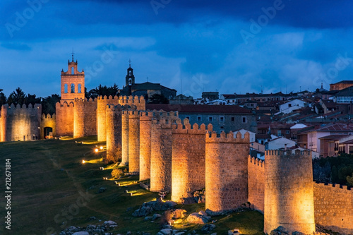 Billede på lærred Walls of Avila, World Heritage Site in Spain