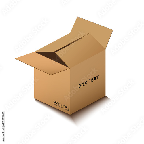 corton box, postal packing, box on white background, vector illustration 
