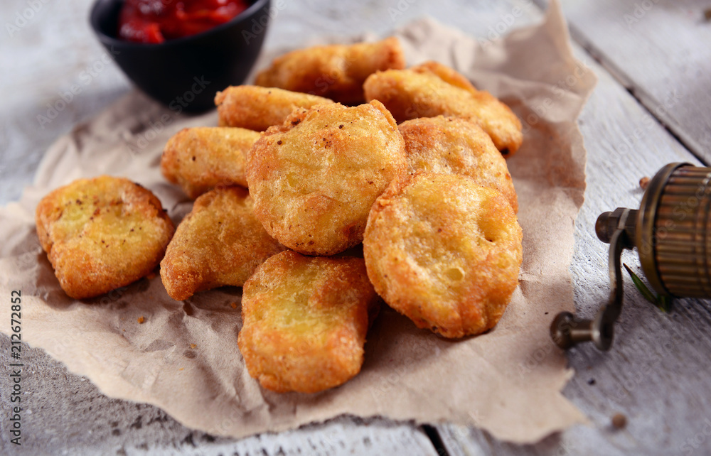 Chicken nuggets studio shot Chicken nuggets studio shot