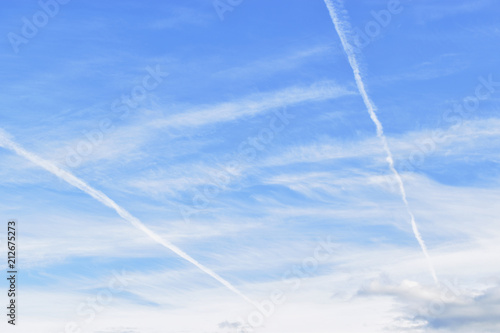 View of the blue sky and patterns from the clouds.