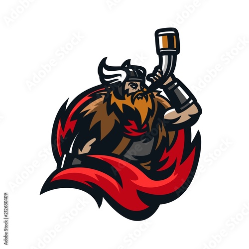barbarian viking knight esport gaming mascot logo template