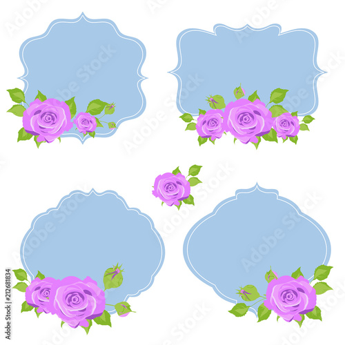 beautiful pink flowers ,roses, on a blue © aboard