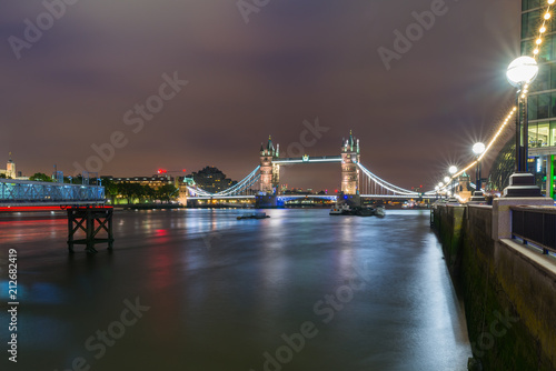 Panoramic View of London s Tower Bridge at night