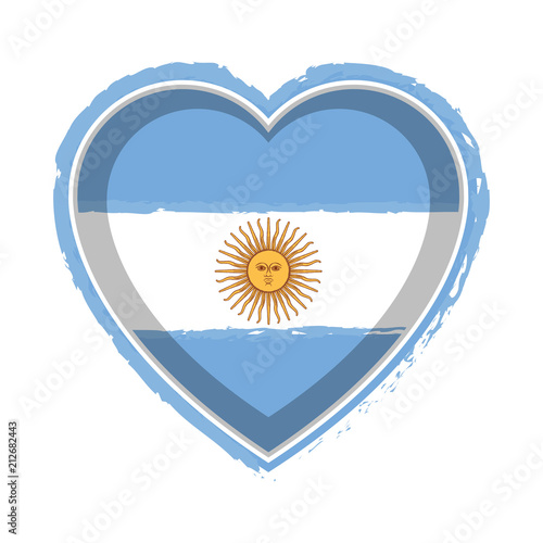 Heart shaped flag of Argentina