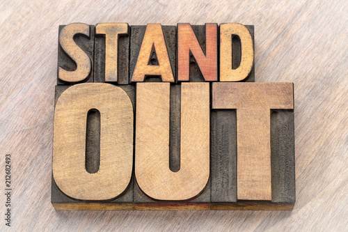 Obraz na plátně stand out word abstract in wood type