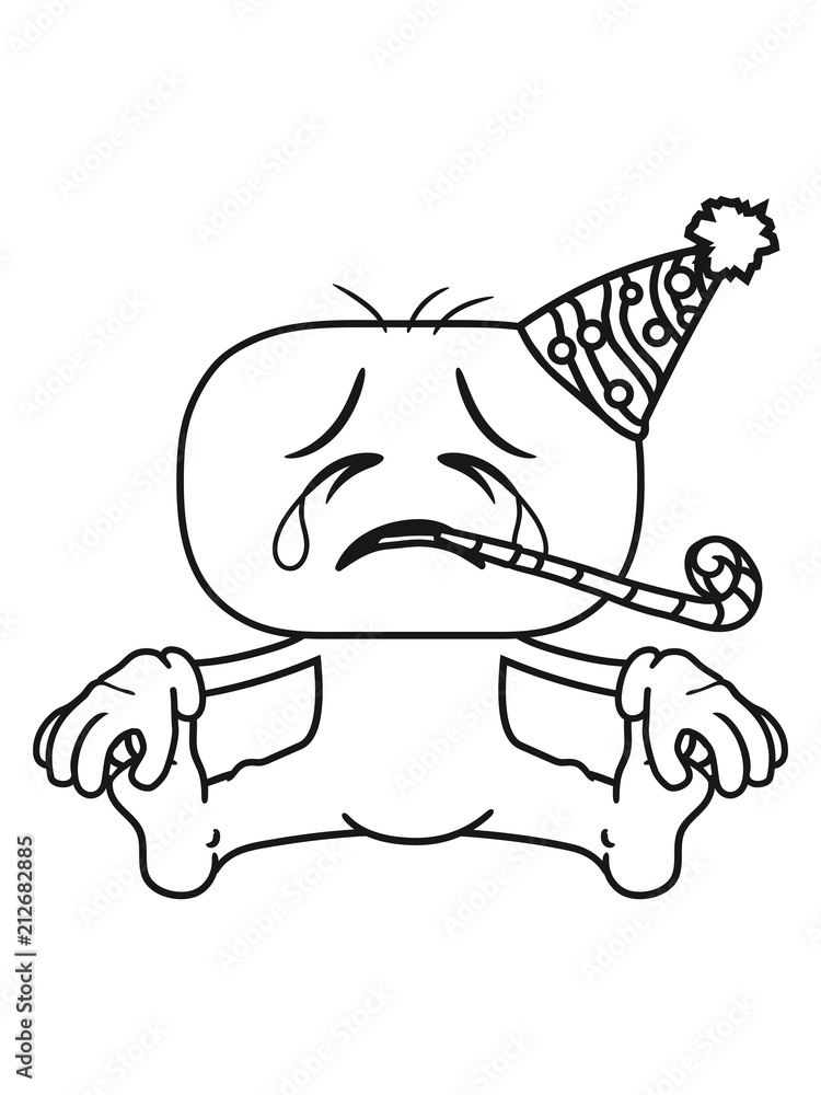 geburtstag feiern party spaß sitzend boden gesicht kopf traurig weinen