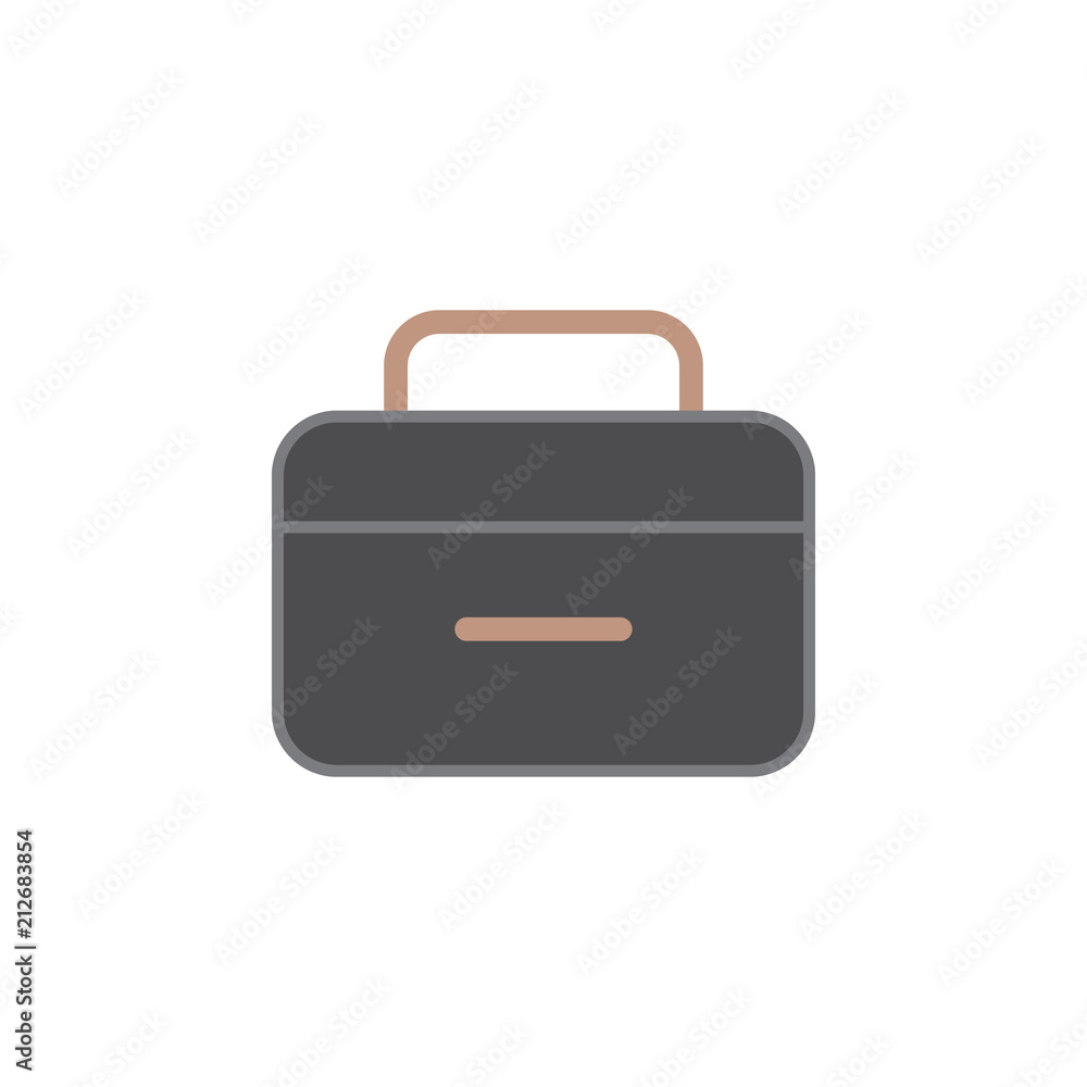Colored flat briefcase icon Colored flat briefcase icon