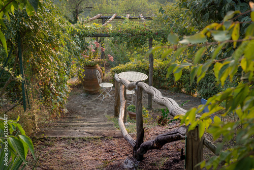 Tuscan outdoor patio and garden