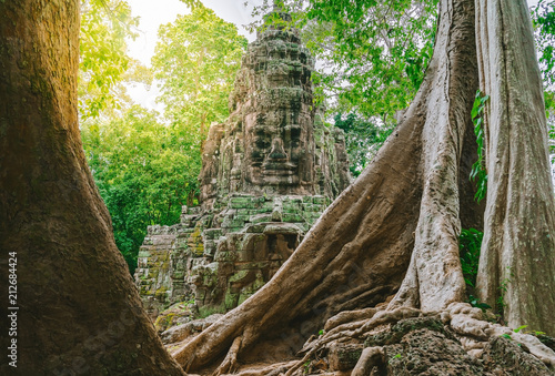 North gate of Angkor Thom complex near Siem Reap Cambodia South East Asia