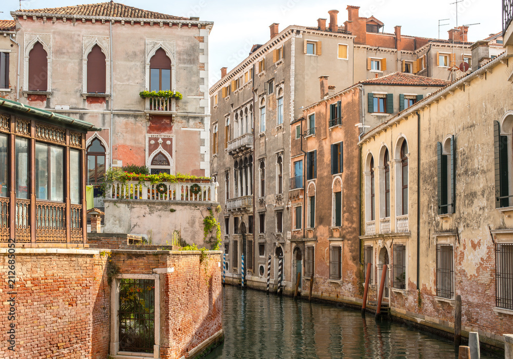Residential neighborhood on back canal, Venice