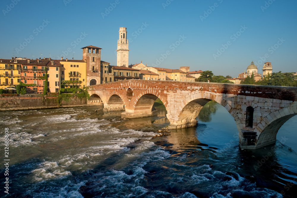 Ponte Pietra spanning the Adige river
