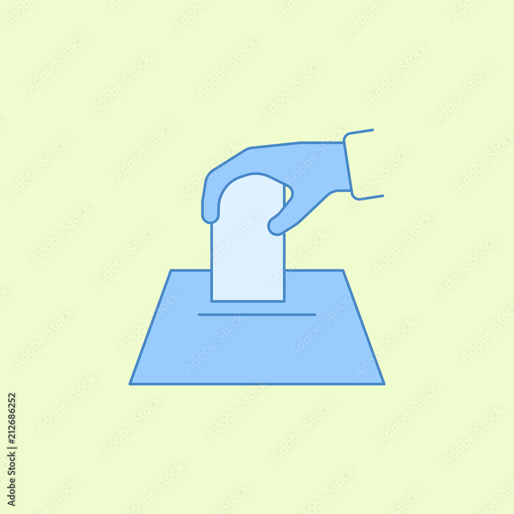 hand throws an election sheet field outline icon. Element of elections icon for mobile concept and web apps. Field outline hand throws an election sheet icon can be used for web