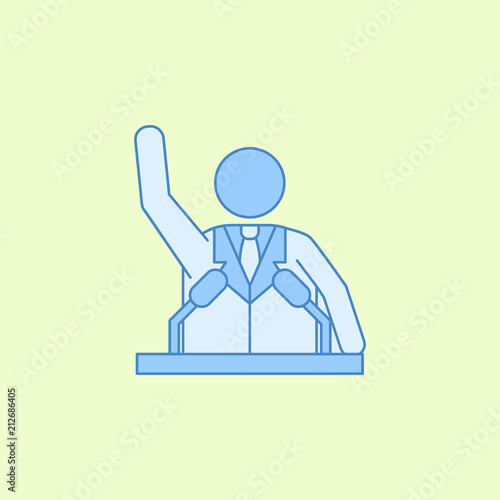 president on the podium field outline icon. Element of elections icon for mobile concept and web apps. Field outline president on the podium icon can be used for web and mobile