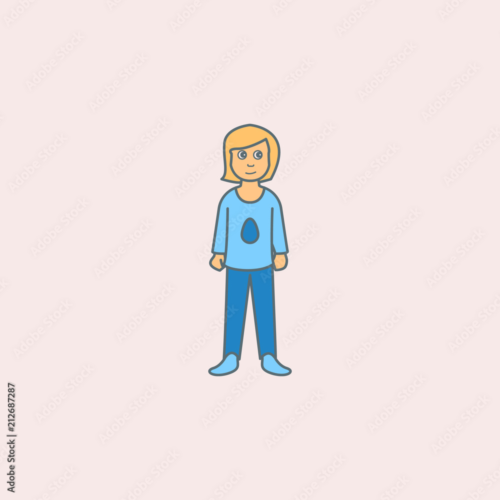 adolescent girls field outline icon. Element of generation icon for mobile concept and web apps. Field outline adolescent girls icon can be used for web and mobile