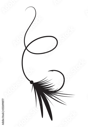 graphic fly fishing , vector