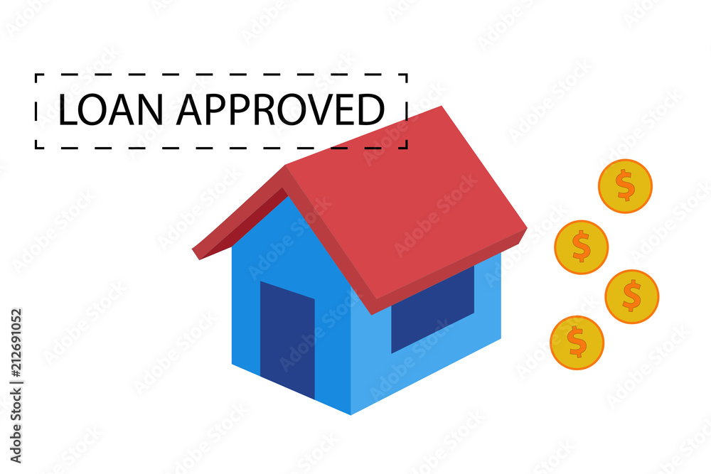 Vector to illustrate a real state loan approved. Mortgage concept. Vector to illustrate a real state loan approved. Mortgage concept.