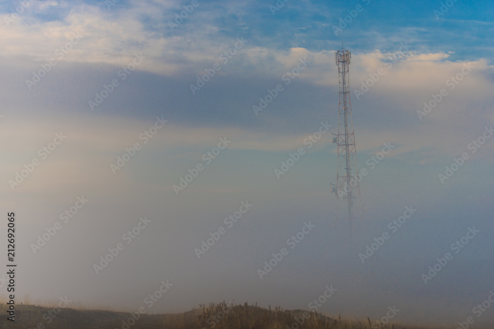 Morning fog in the october day