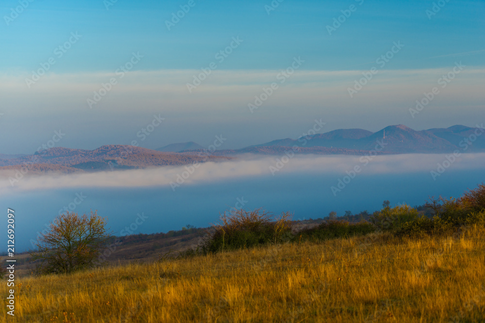 Morning fog in the october day Morning fog in the october day