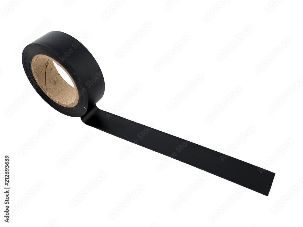 Black electrical tape isolated on white background. Black electrical tape isolated on white background.