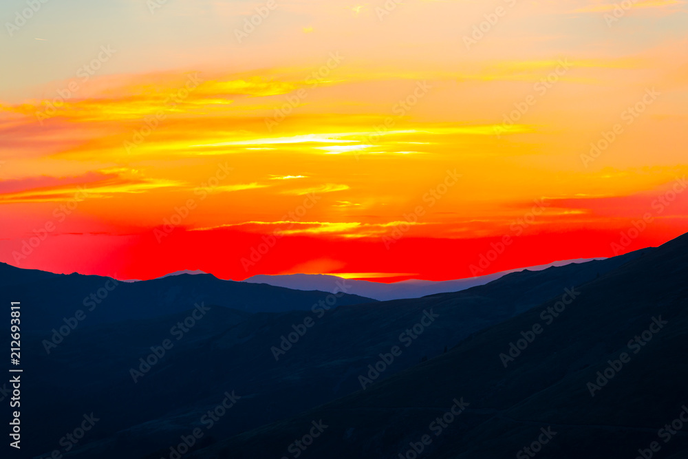 Mountains landscape at the sunset Mountains landscape at the sunset