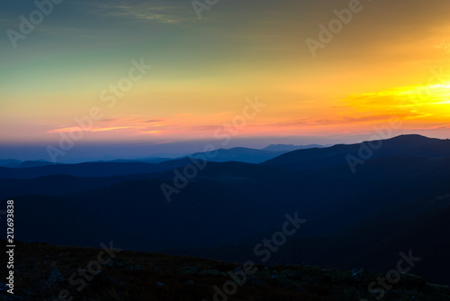 Mountains landscape at the sunset  © somra