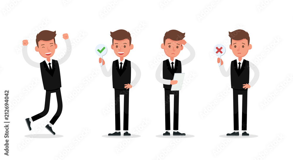 Set of Businessman character vector design. no23