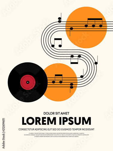 Music modern retro vintage abstract poster background